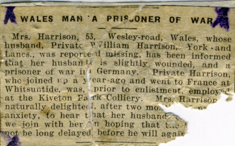 William Harrison news cutting